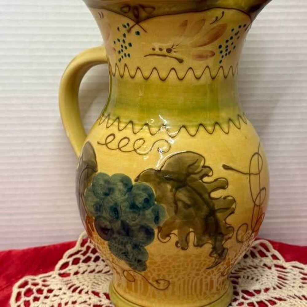 Hand-Painted Ceramic Grape Pitcher 10.5” Harry and David